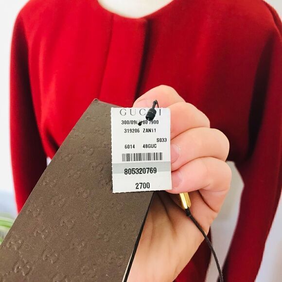 Gucci | red wool belted coat in red | Size XL - Picture 12 of 16